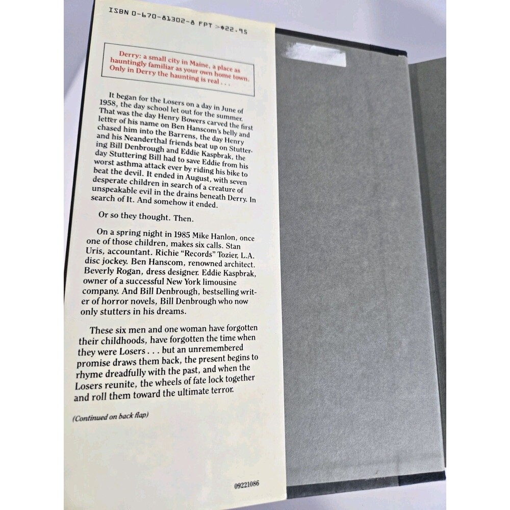Stephen King IT 1986 First Edition First Printing Viking Hardcover DJ $22.95 - Picture 3 of 10